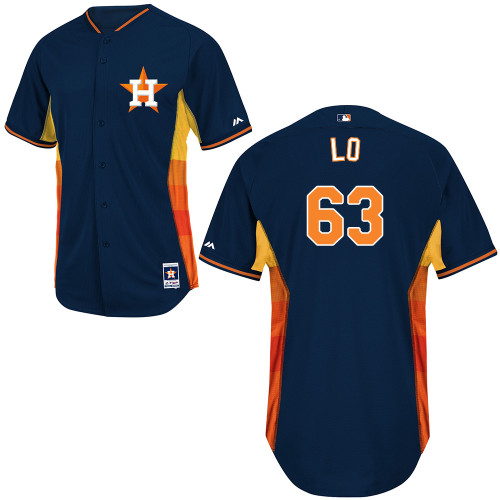 Chia-Jen Lo #63 MLB Jersey-Houston Astros Men's Authentic 2014 Cool Base BP Navy Baseball Jersey
